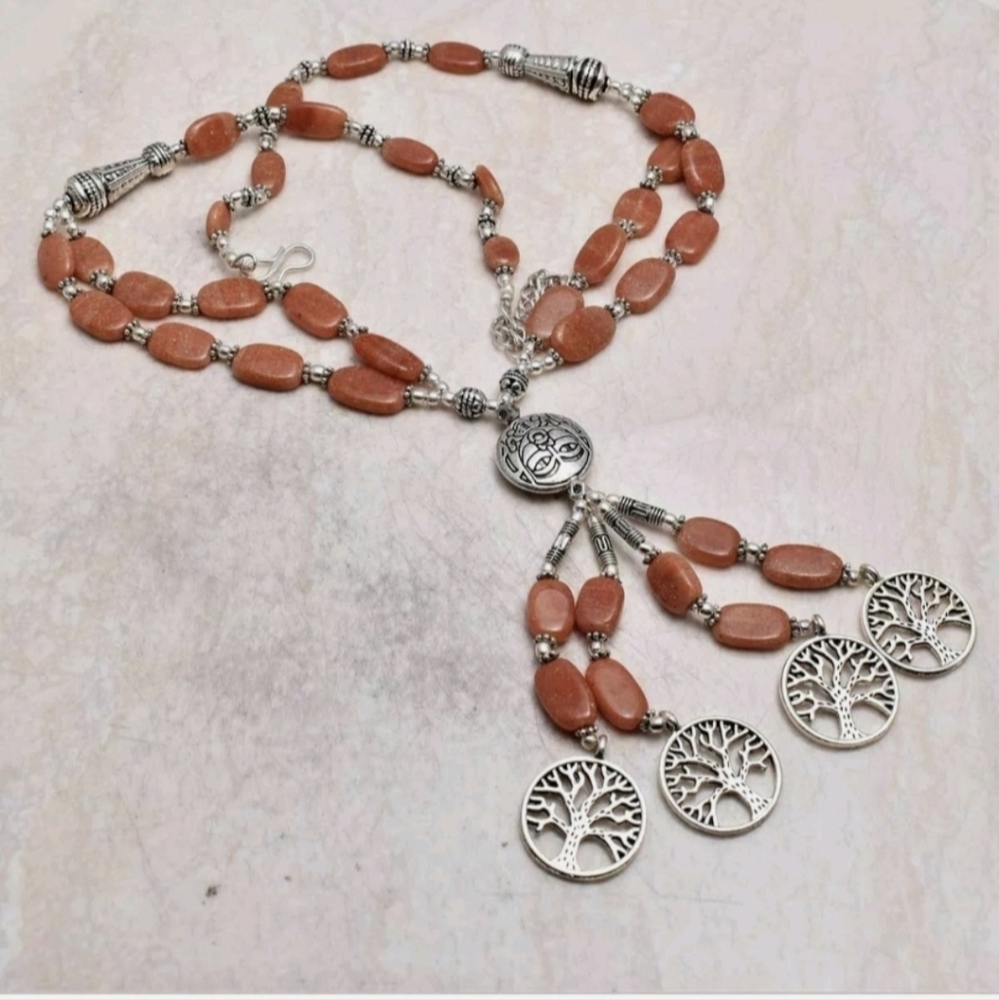 New Carnelian 925 Silver Tree of Life Necklace.